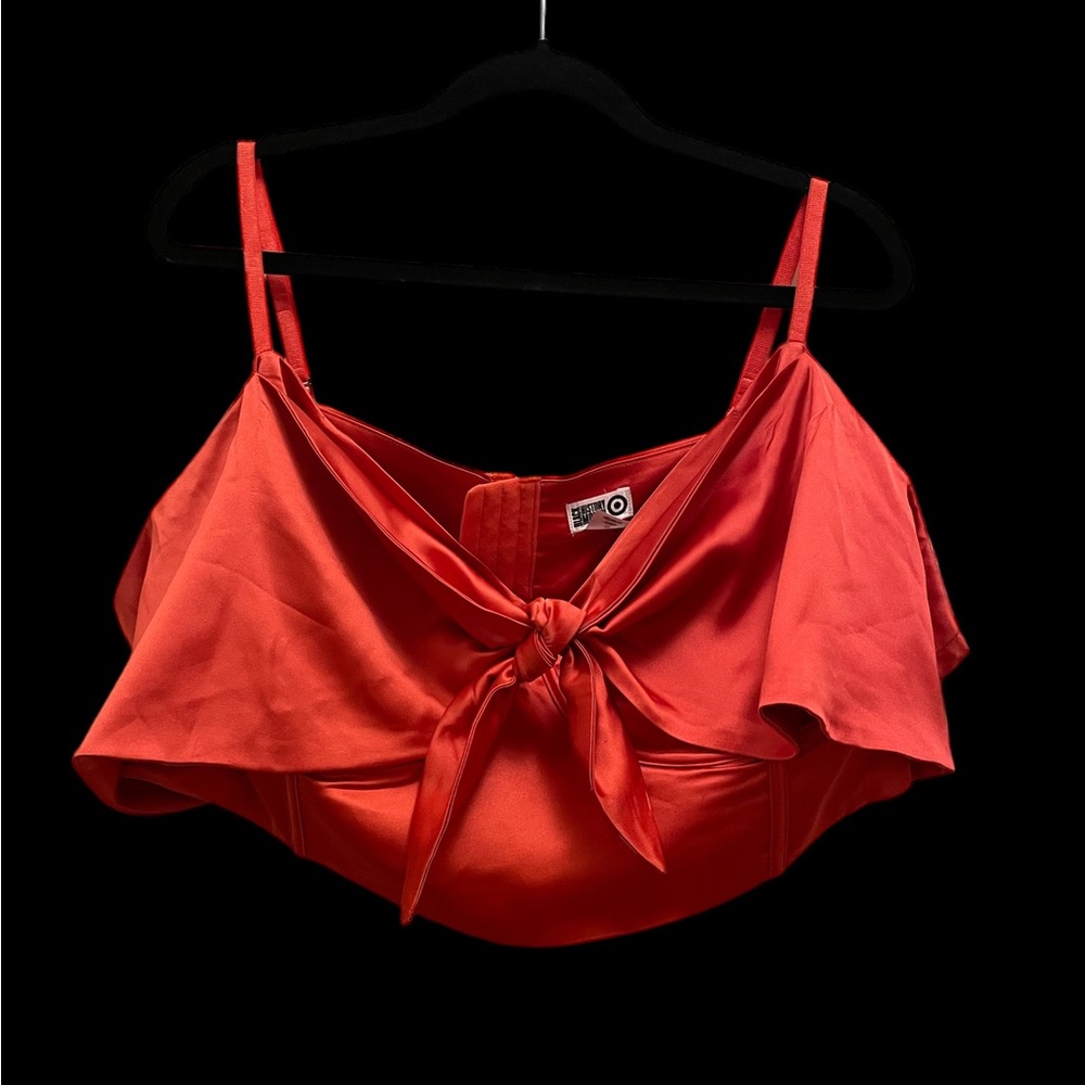 NWOT Sammy B Satin Tie Front Crop Top - Size 4X